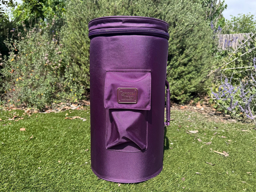 8" Double-Stacked Crystal Tones® Heavy-Duty Purple Ballistic Crystal Singing Bowl Carrying Case