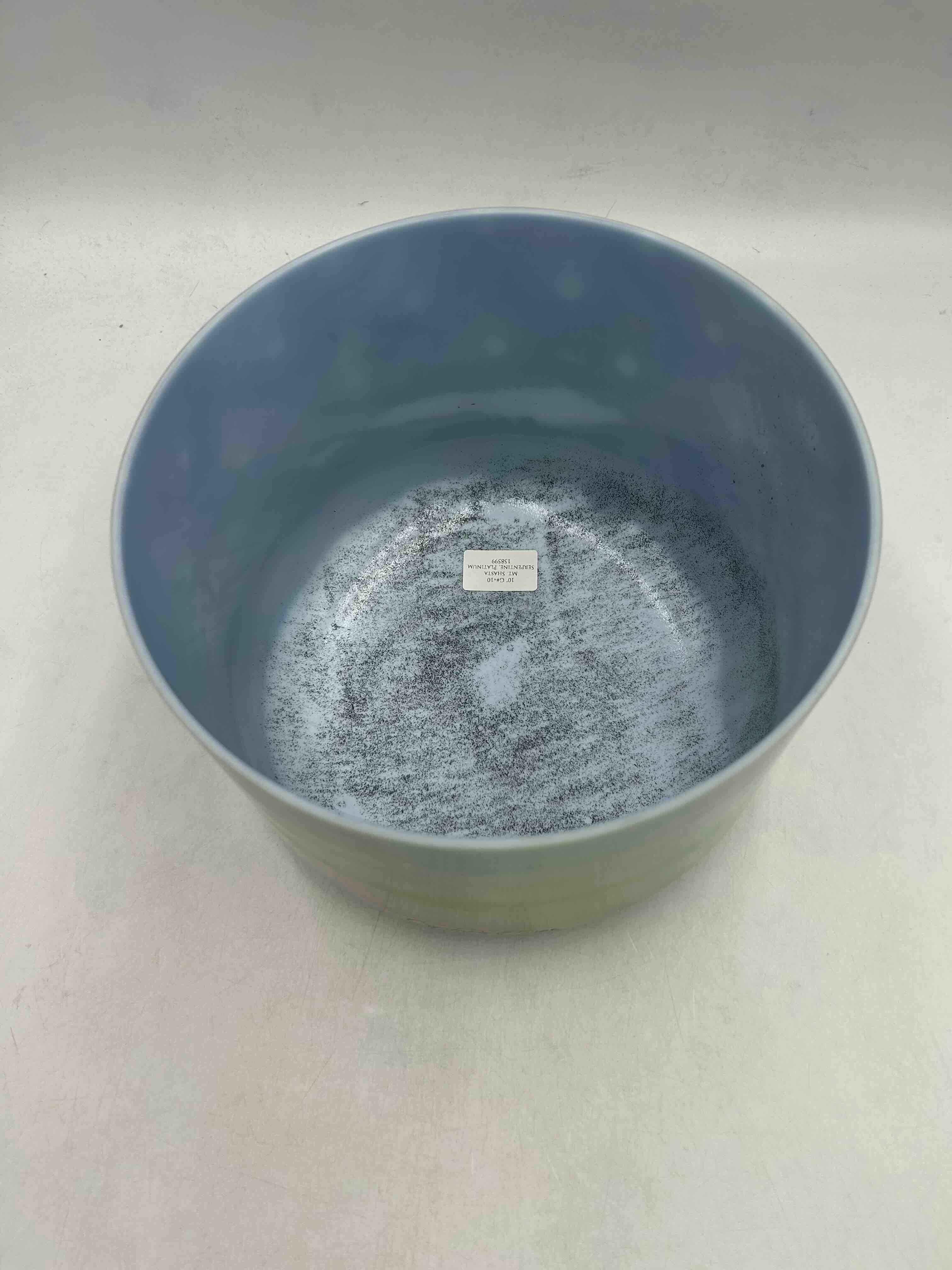 10" G#+10 Mt. Shasta Serpentine, Platinum Crystal Tones® Alchemy Crystal Singing Bowl