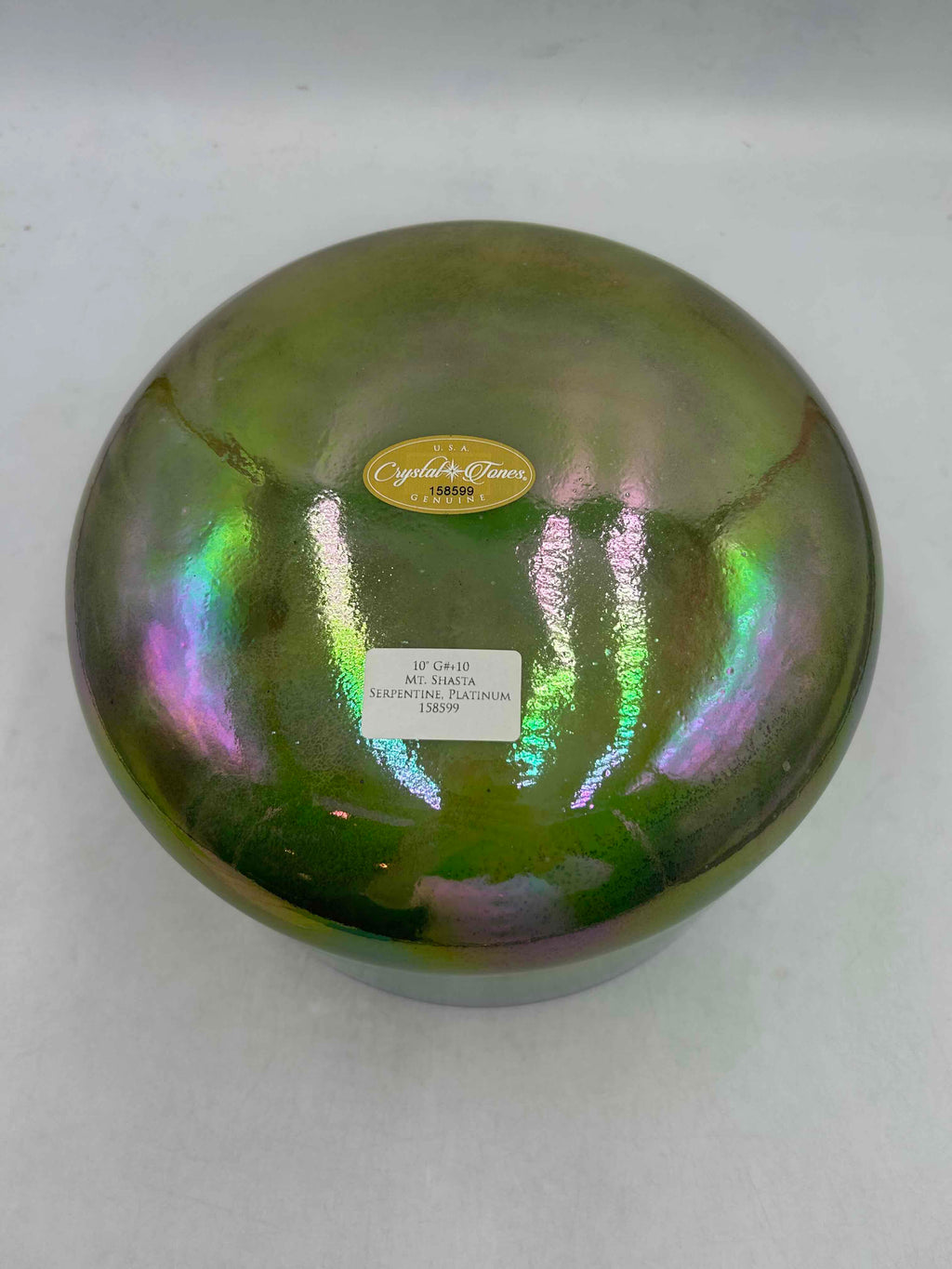 10" G#+10 Mt. Shasta Serpentine, Platinum Crystal Tones® Alchemy Crystal Singing Bowl