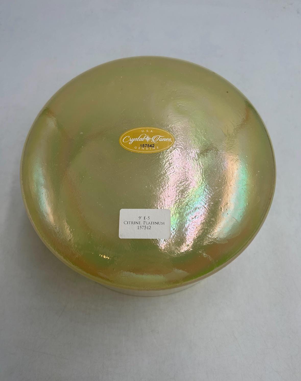 9" E+5 Citrine, Platinum Crystal Tones® Alchemy Crystal Singing Bowl