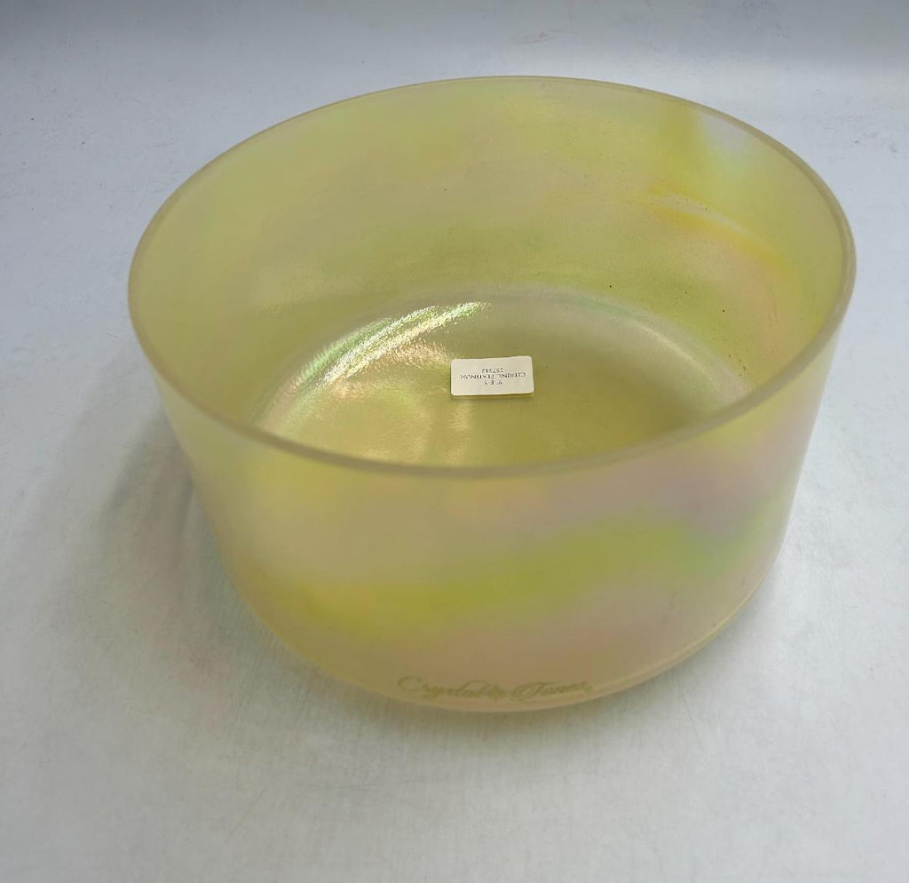 9" E+5 Citrine, Platinum Crystal Tones® Alchemy Crystal Singing Bowl